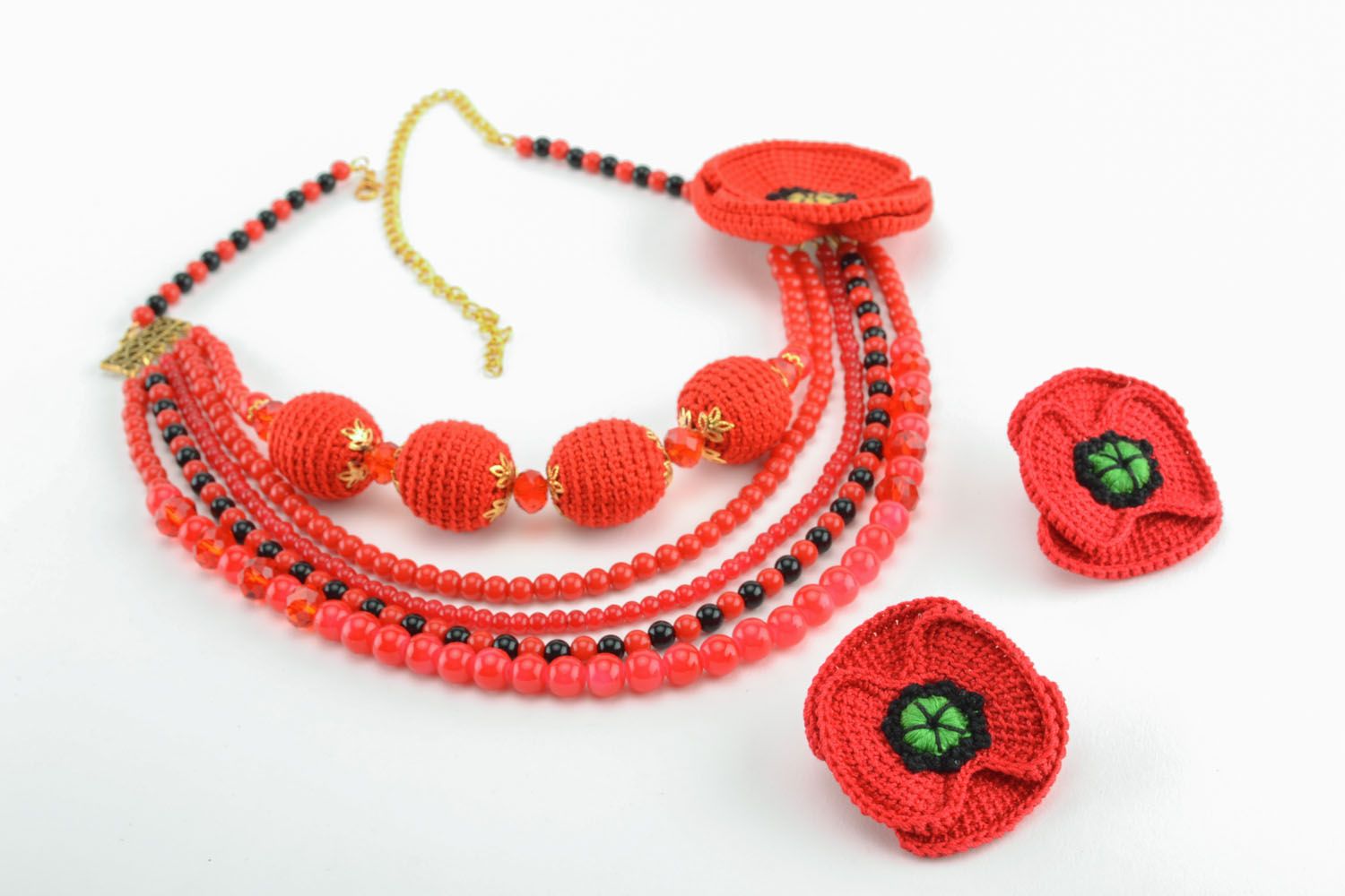 Ensemble de bijoux textile original fait main design accessoires pour femme photo 3