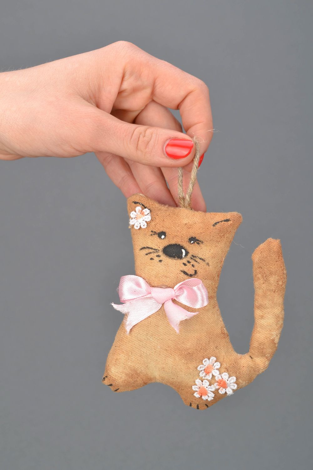 Home interior fabric toy with coffee aroma Cat photo 1