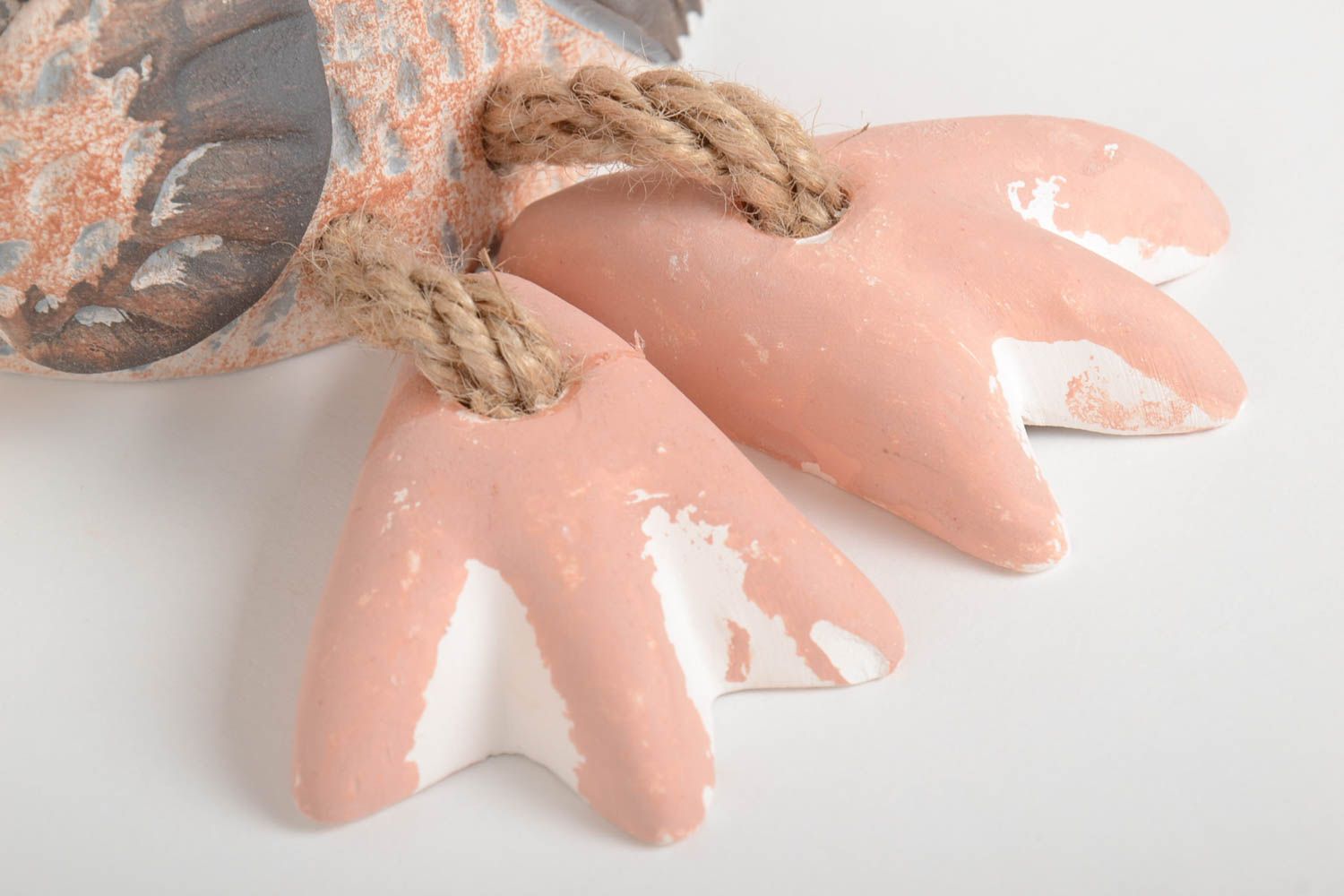 Tirelire enfant faite main Figurine animal en argile Cadeau original Oiseau photo 4