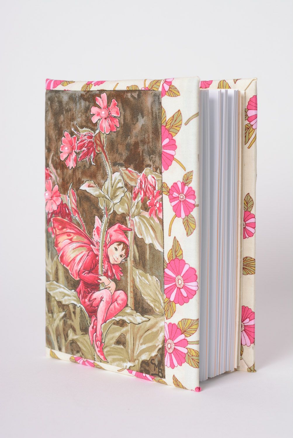 Schöner handmade Notizblock mit Muster künstlerisch mit Blumen für eine junge Frau foto 1