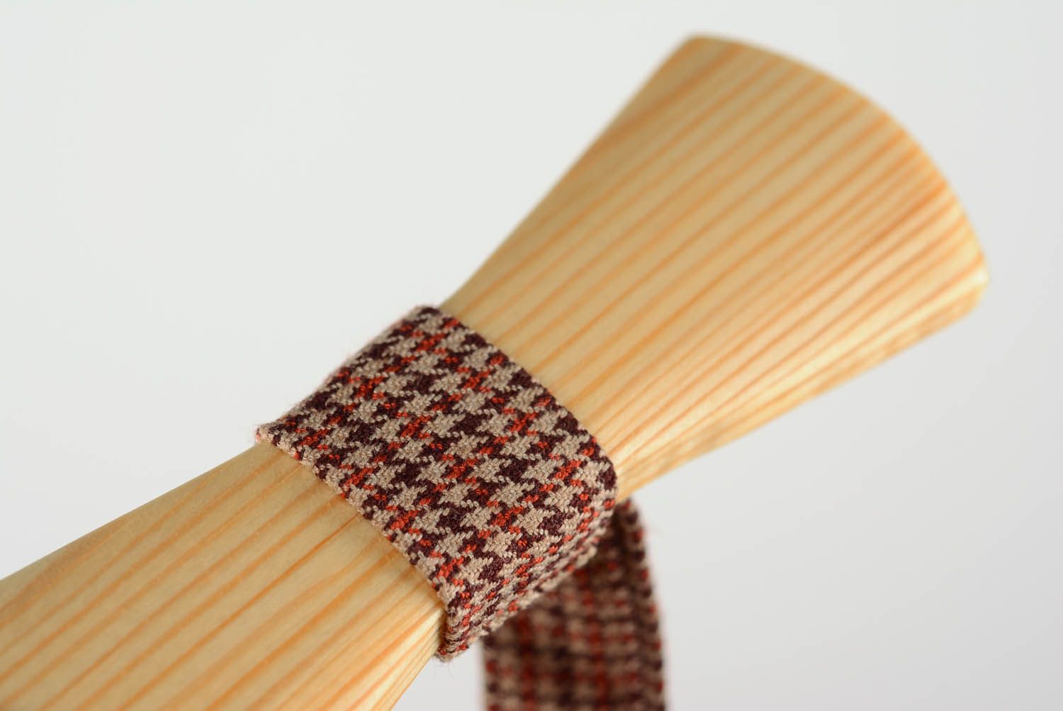 Fliege aus Holz Tweed Terrakotta foto 4