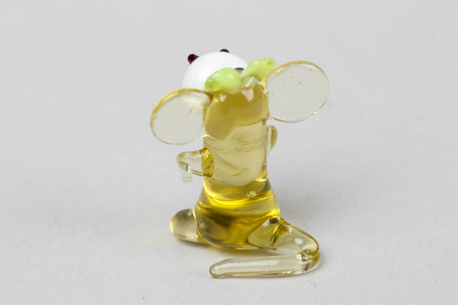 Small lampwork glass statuette of mouse photo 2
