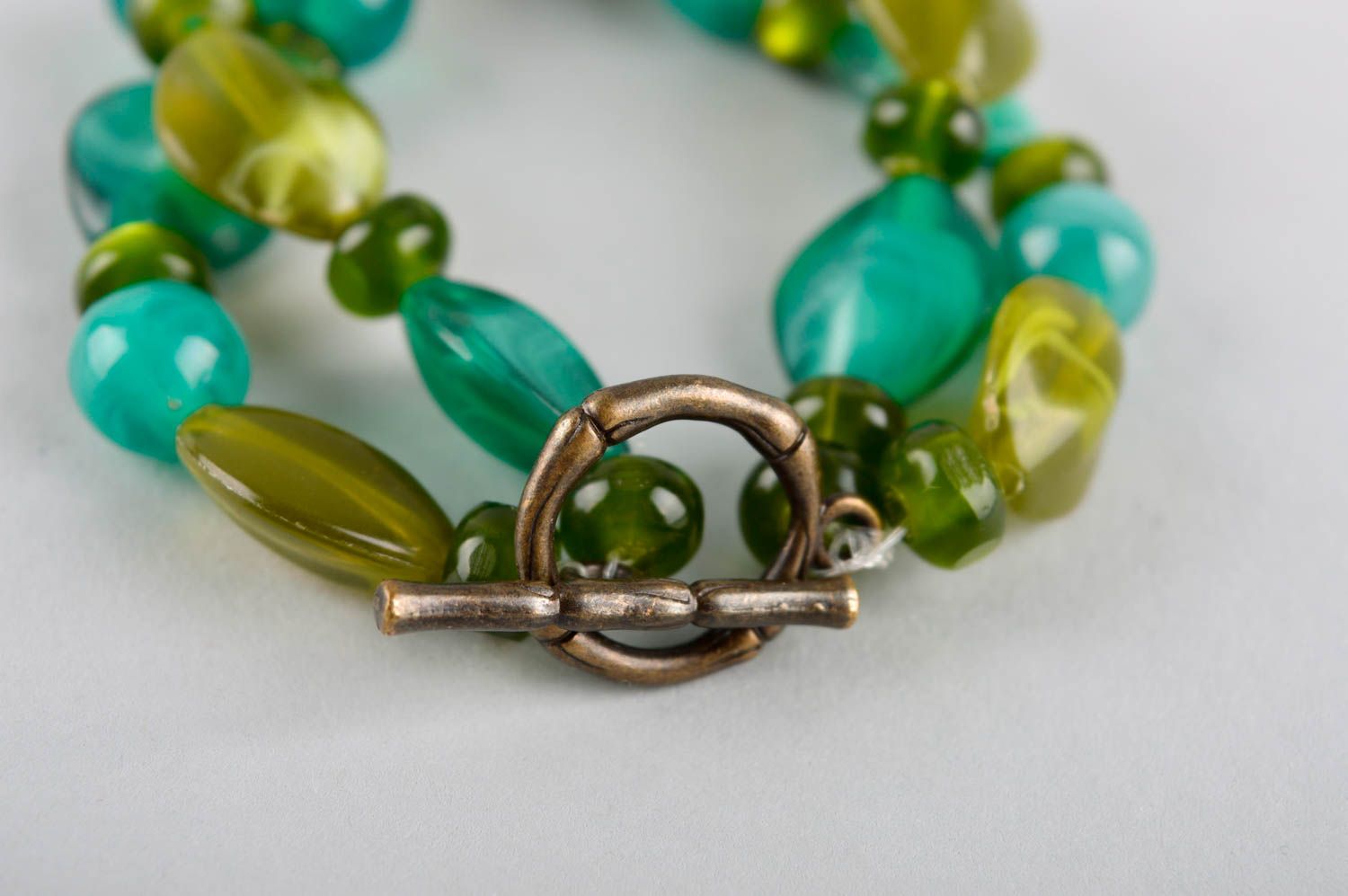 Симпатичный браслет из бусин handmade модный браслет зеленый модная бижутерия фото 4