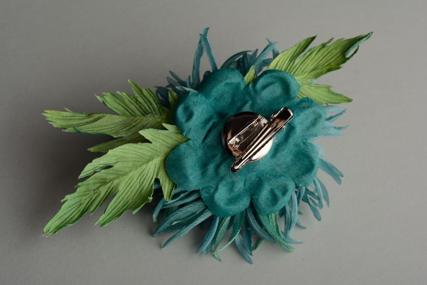 Brosche Haarspange Blume aus Stoff foto 4