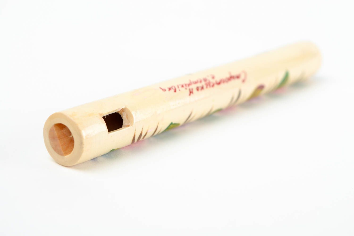 Sopilka Instrument à vent fait main en bois motif floral design Cadeau insolite photo 5