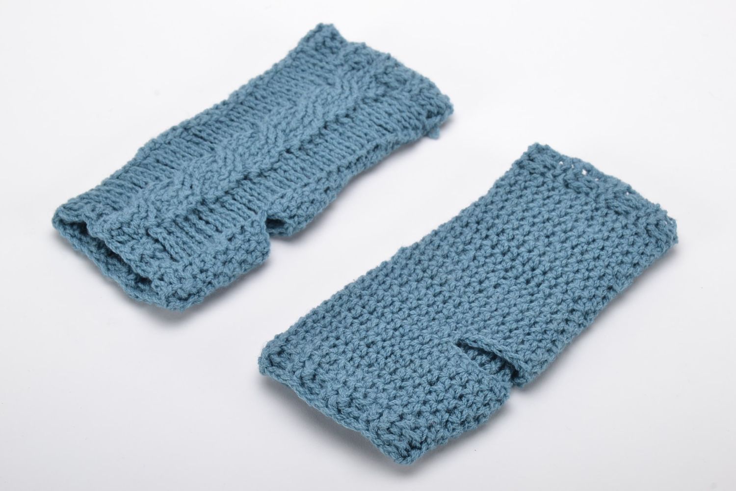 Mitaines tricotées main au crochet originales photo 4