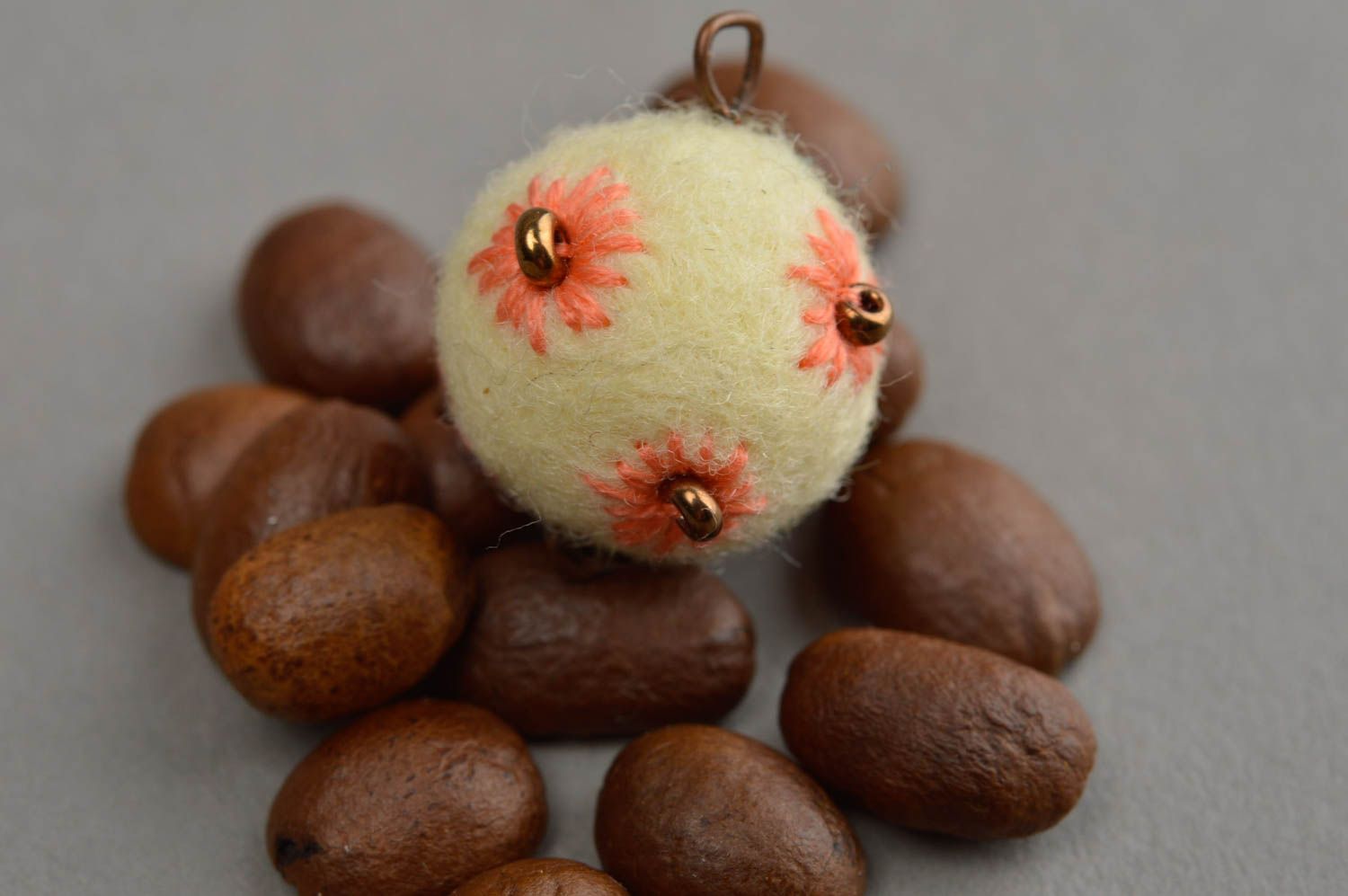 Beautiful handmade felted ball pendant fashion accessories gifts for her photo 1