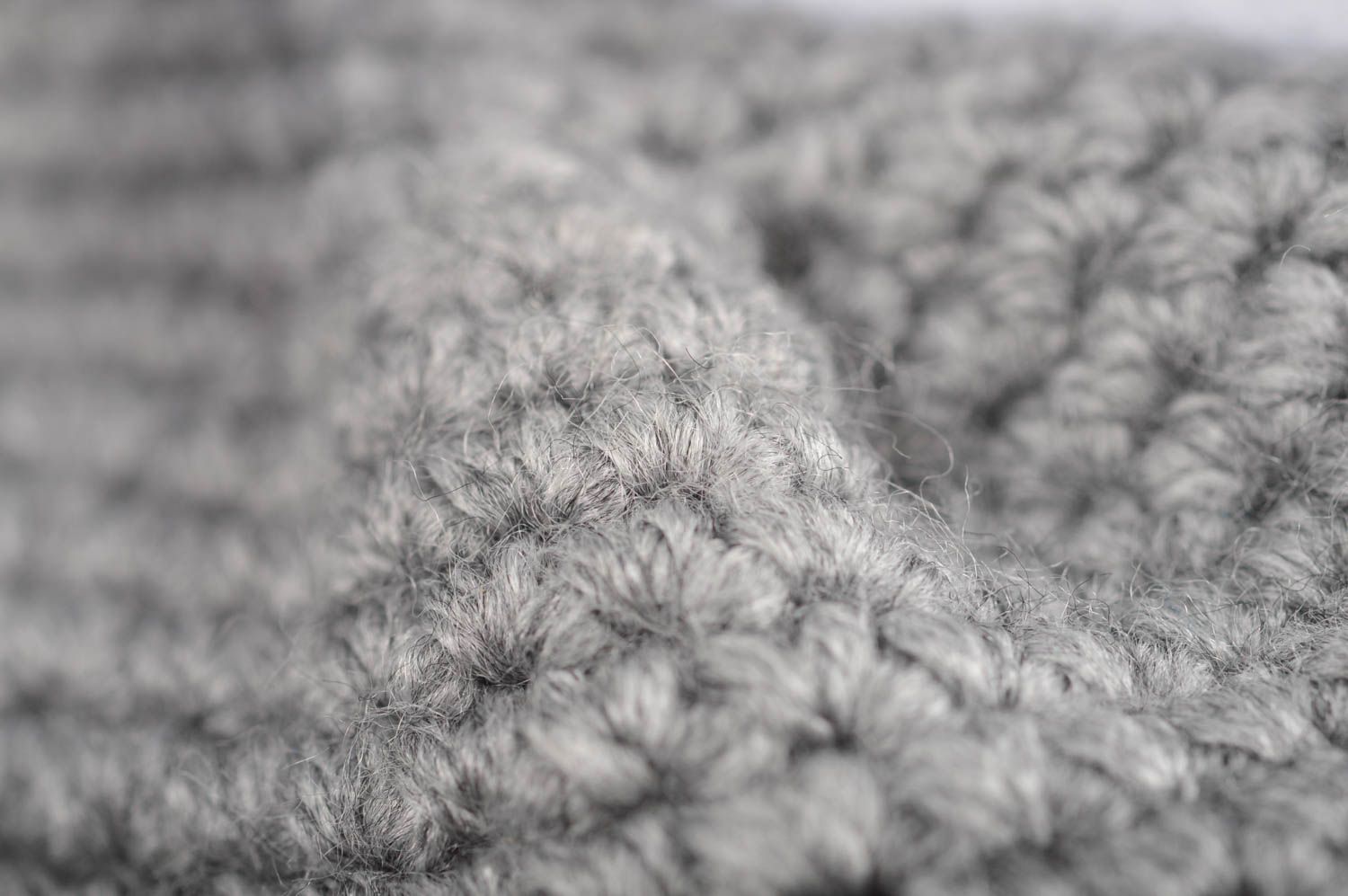 Pantoufles tricot Chaussons fait main crochet gris coton Accessoire femme photo 4