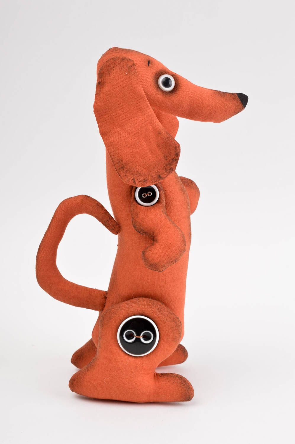Juguete artesanal perro salchicha adorable peluche original regalo para niños foto 3