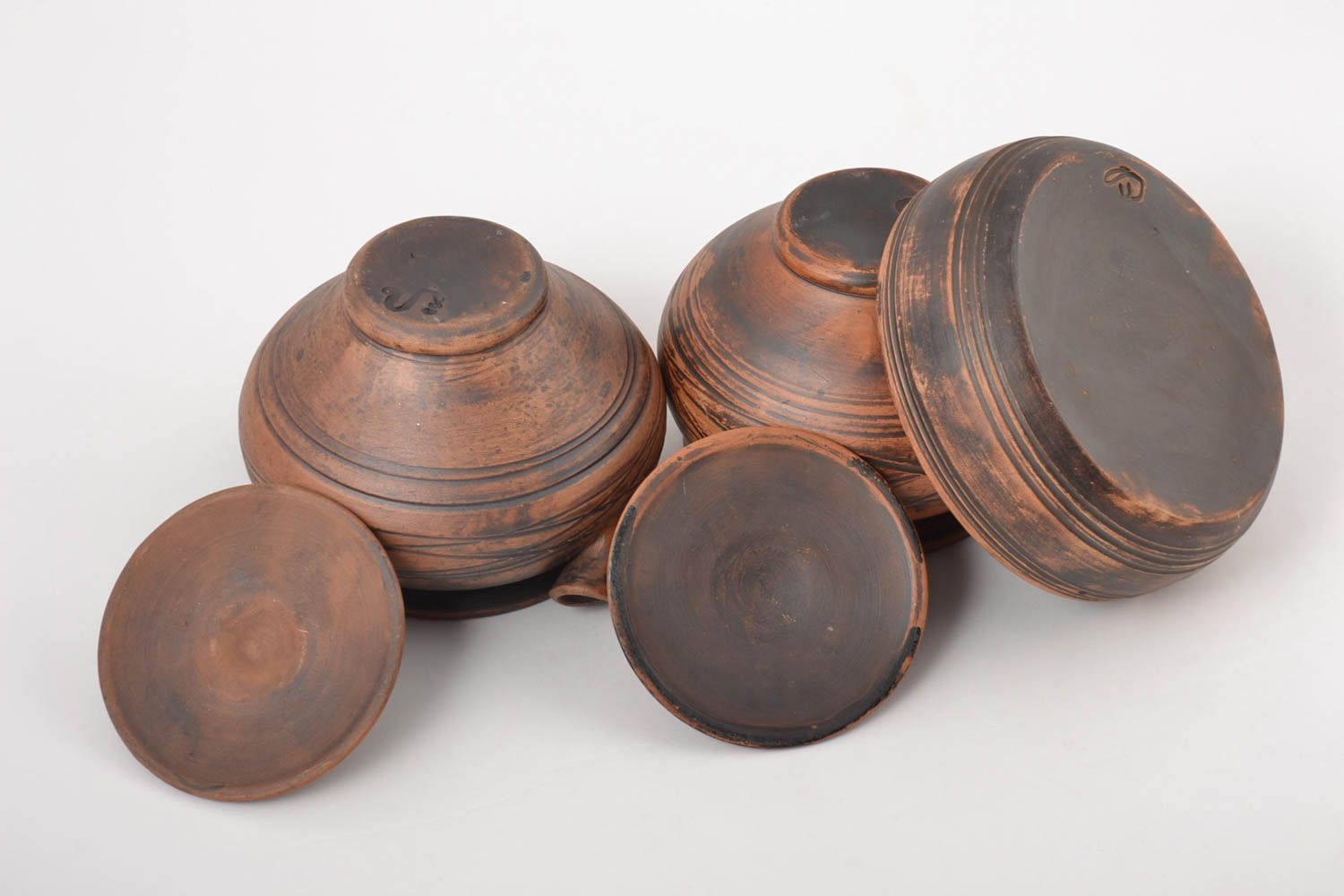 Ceramic lovely kitchenware 2 unusual handmade pots beautiful designer plate photo 5