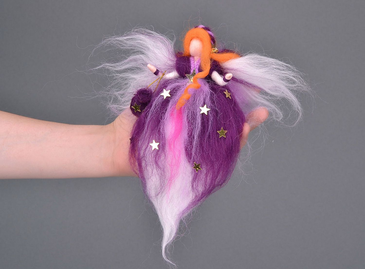 Авторская игрушка из шерсти Кукла фея Хранительница снов фото 4