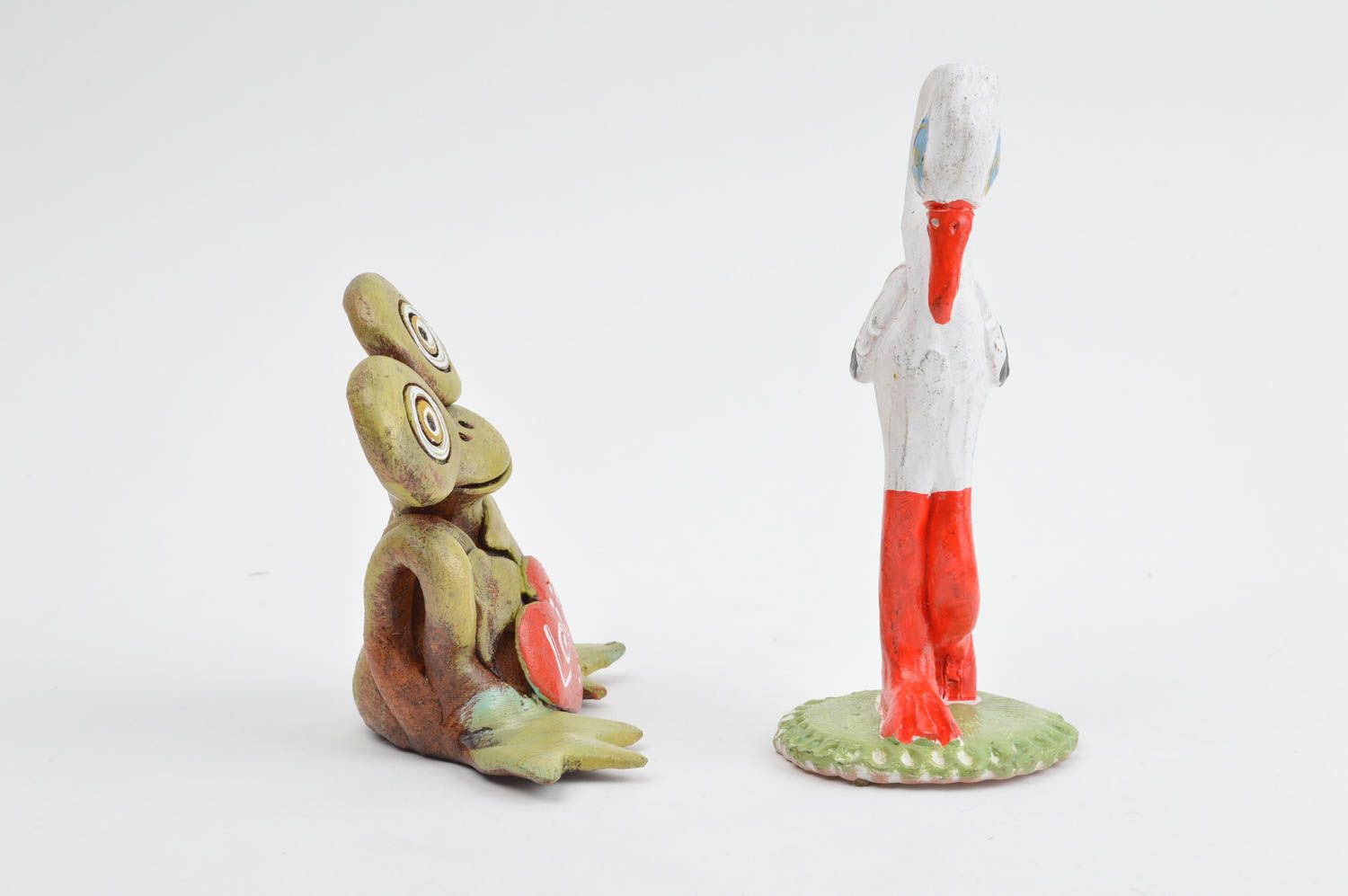 Статуэтки для декора фигурки ручной работы статуэтки животных птица и лягушка фото 2