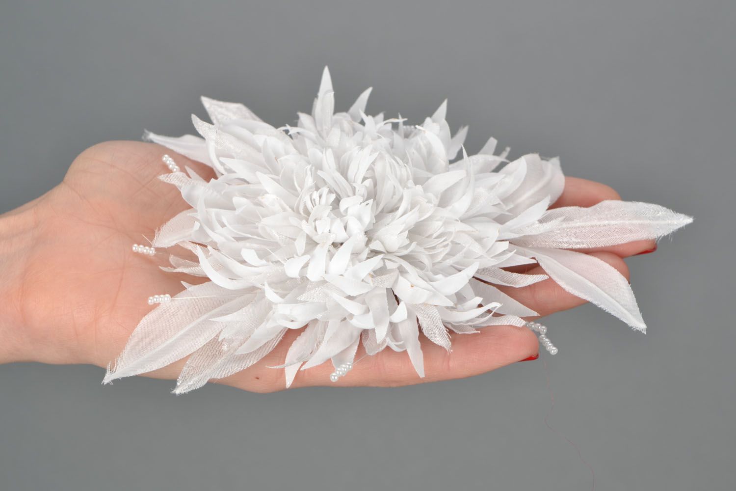 Fleur artificielle faite main pour mariage Nymphe blanche photo 2