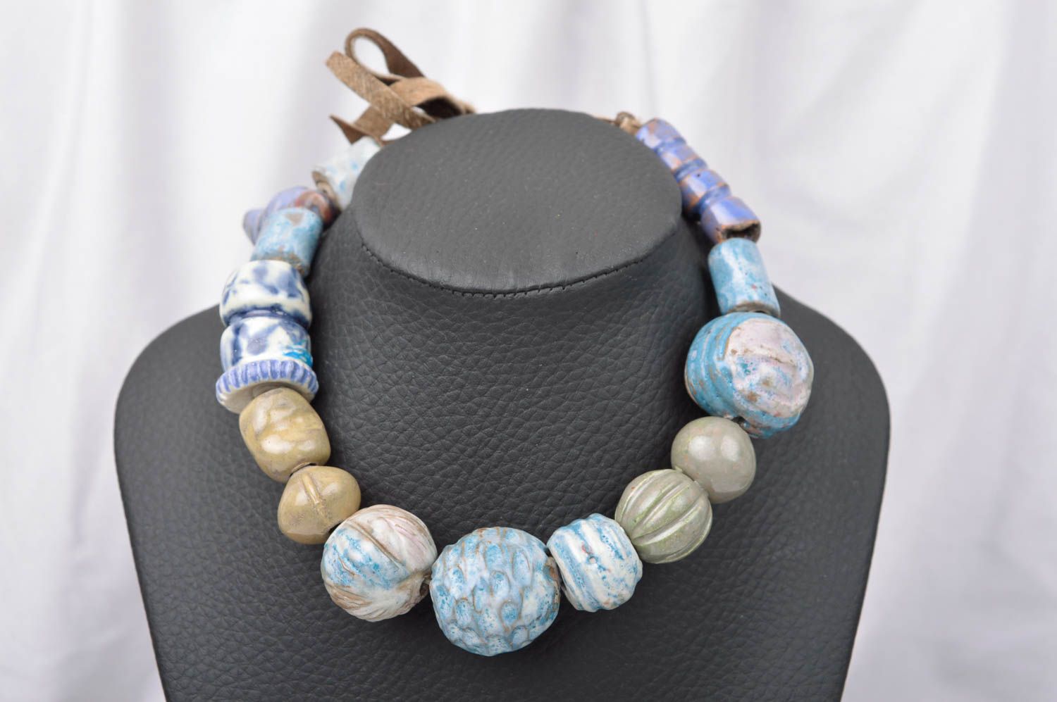 Stylish handmade ceramic necklace bead necklace design fashion tips for her photo 1