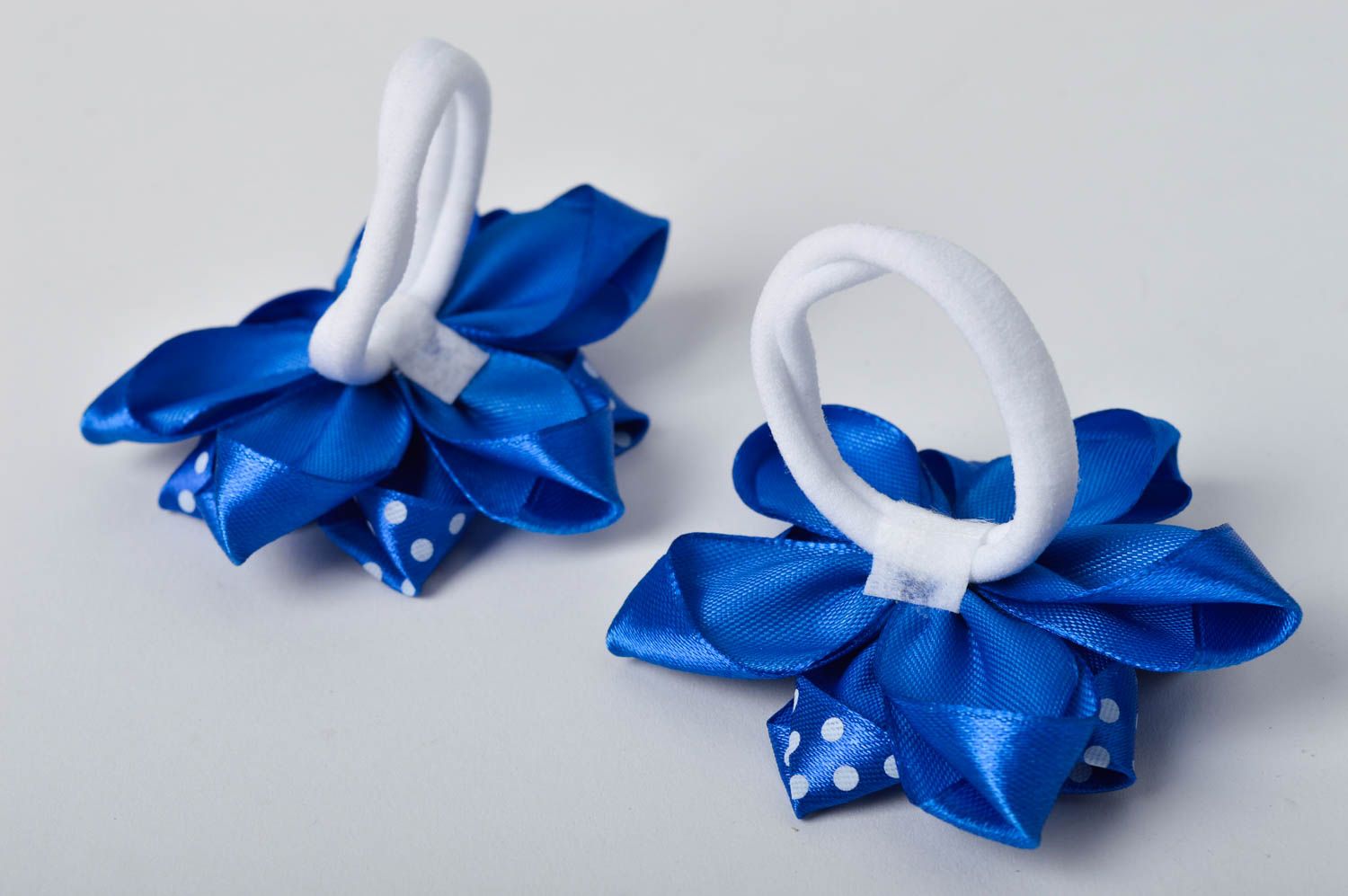 Gomas para el pelo hechas a mano accesorios para niñas azules regalo original foto 5