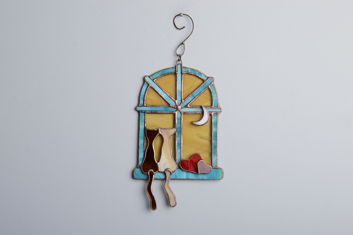 Stained glass interior pendant Cats photo 1