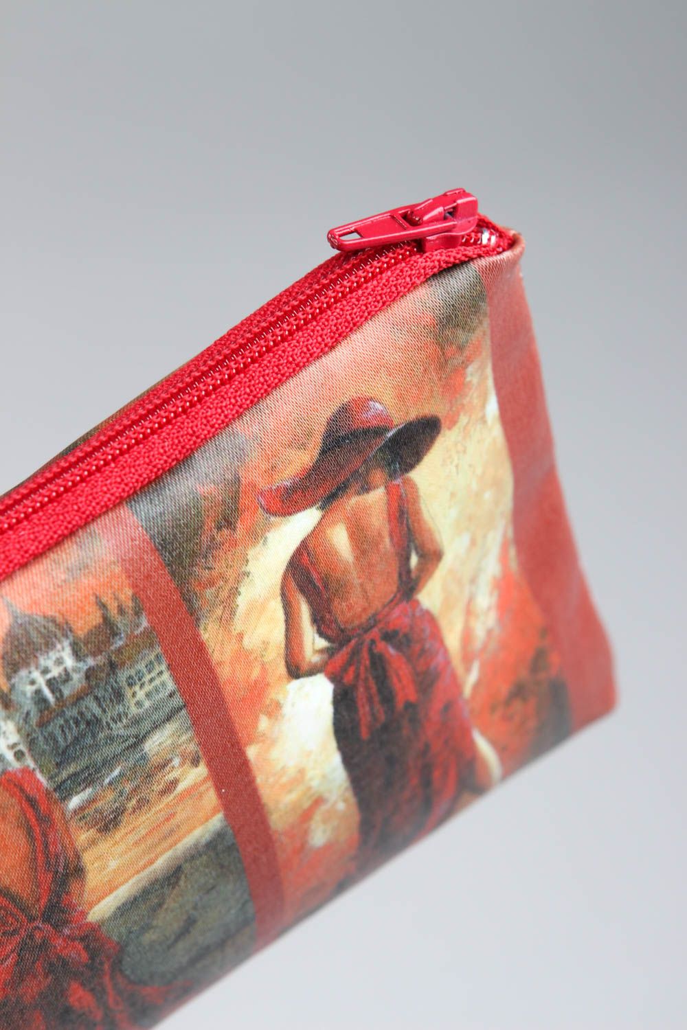 Модная косметичка ручной работы сумка-косметичка с дамой сумочка для косметики фото 3