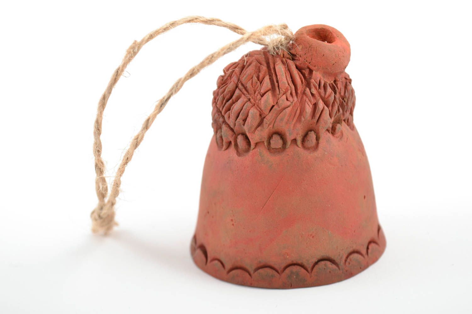 Ceramic designer handmade decorative bell in ethnic style with cord House photo 5