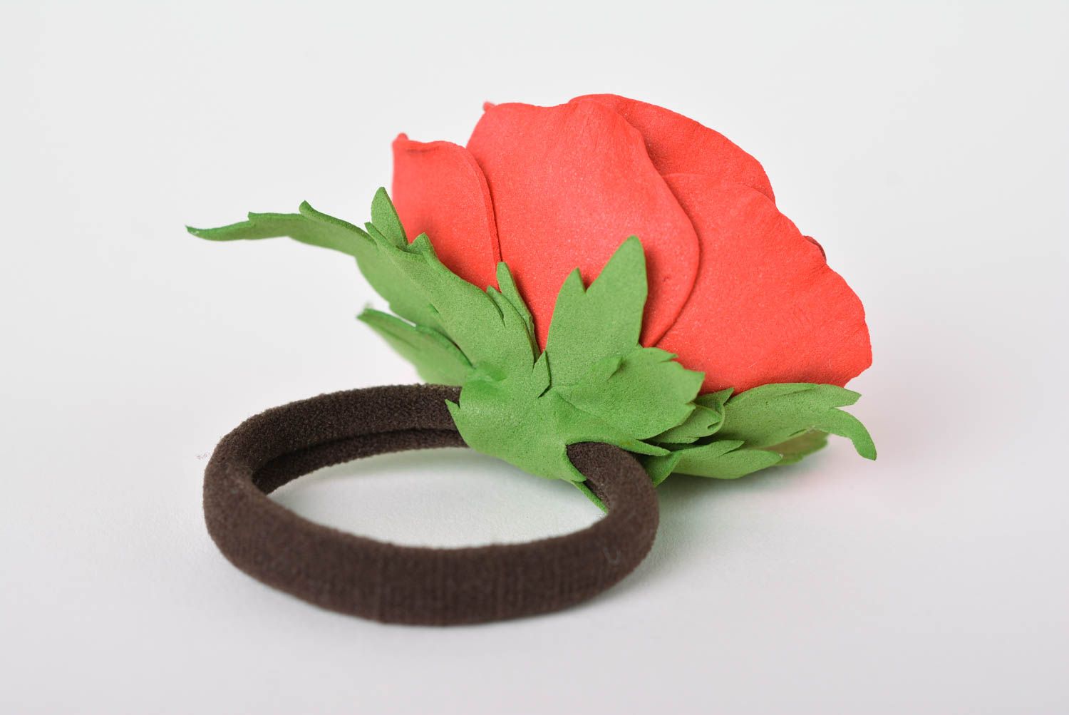Handmade flower scrunchy delicate flower barrette hair jewelry for women photo 5
