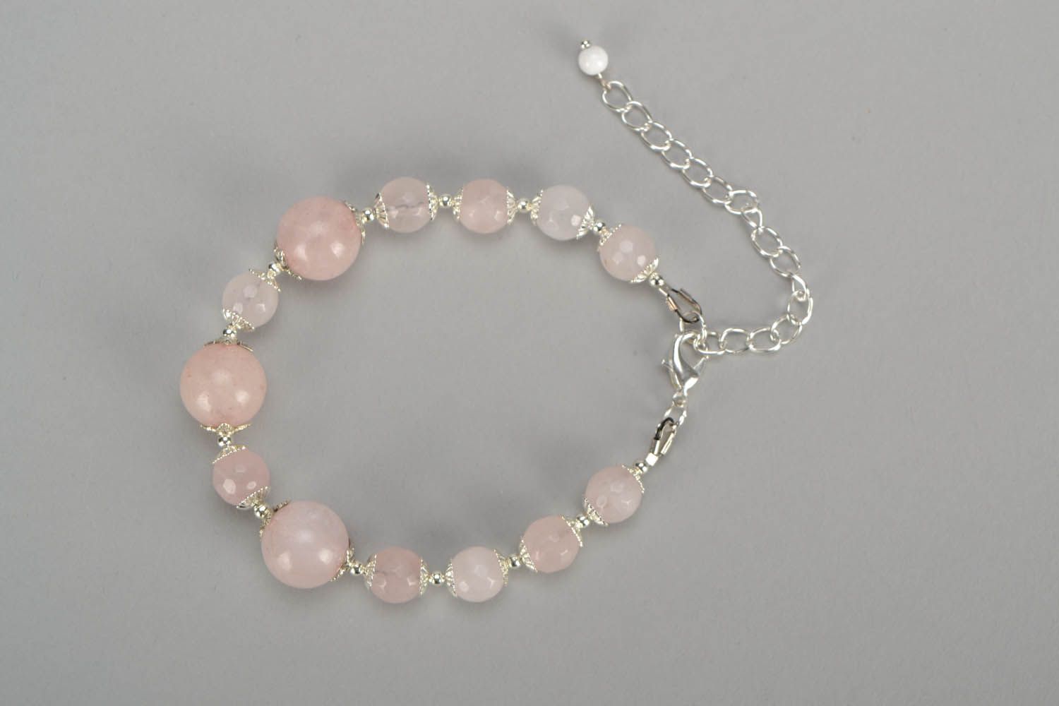 Bracelet with pink quartz photo 3