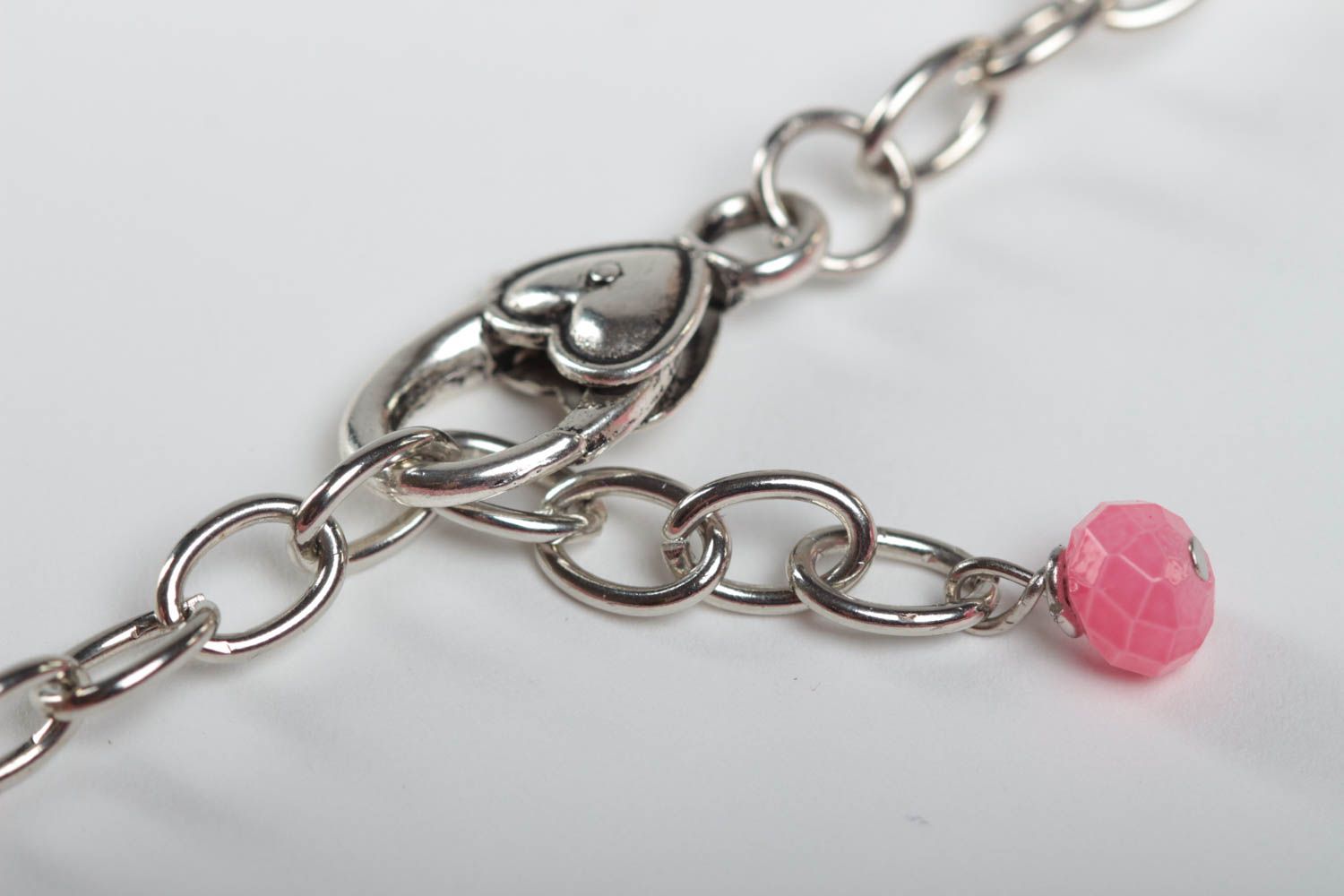 Handmade Modeschmuck Halskette Damen Collier Accessoire für Frauen rosa zart foto 4