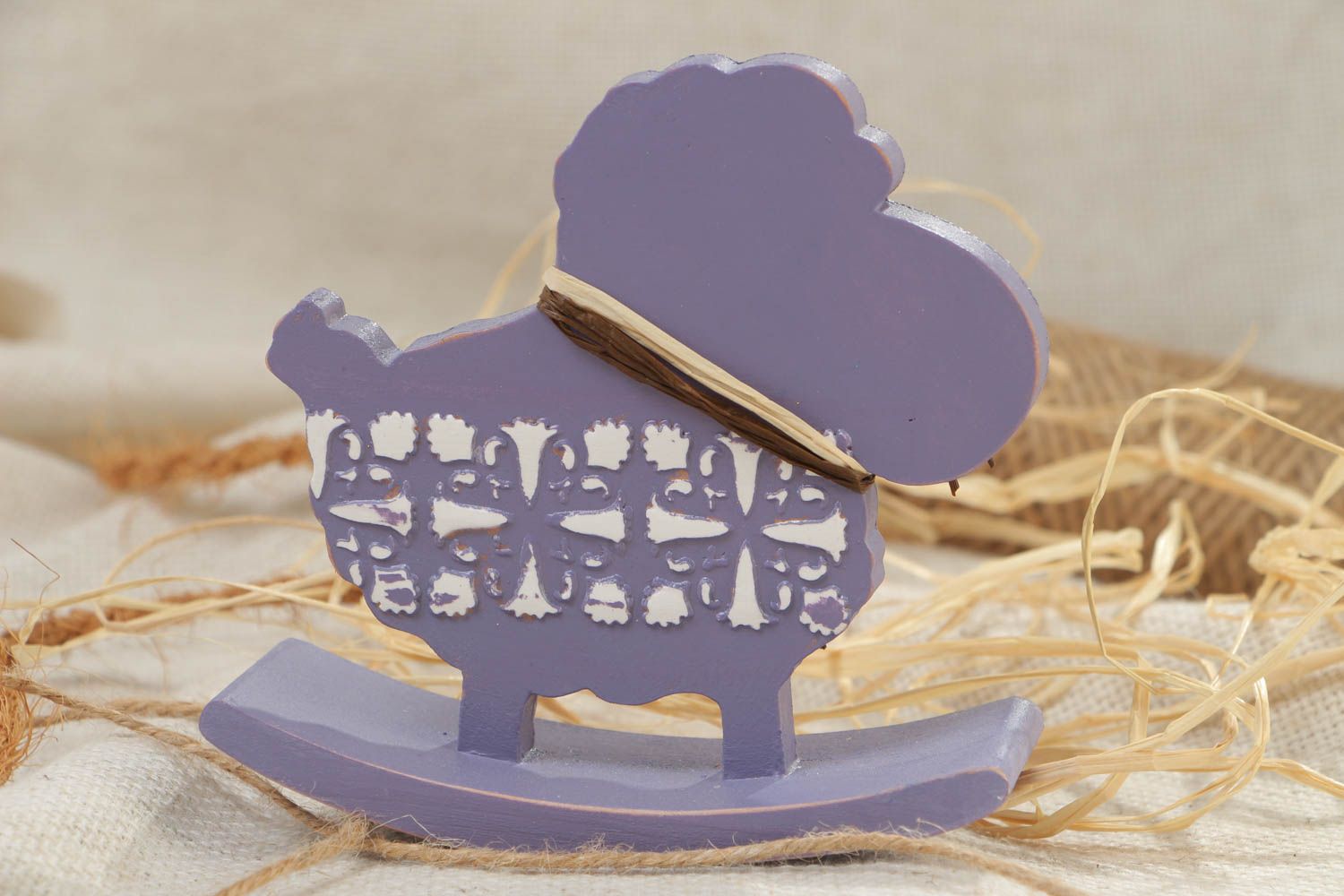 Juguete decorativo artesanal adorno para casa oveja figurita de madera moracho foto 1