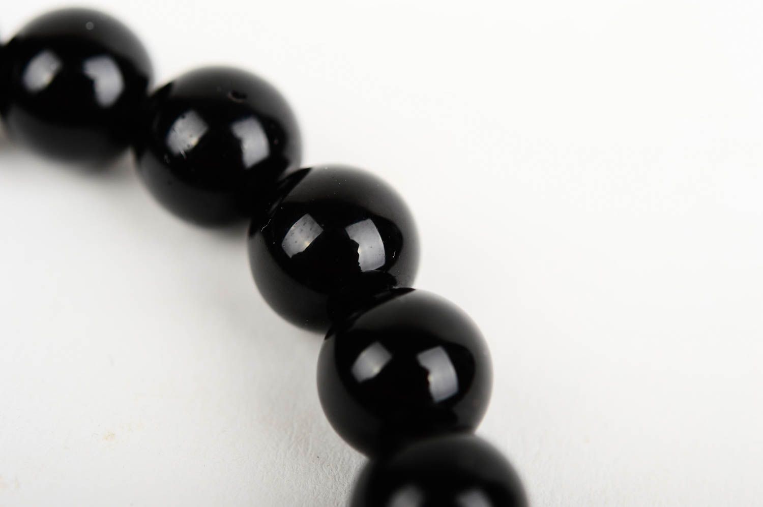 Bracelet pierres naturelles Bijou fait main noir Accessoire pour femme casual photo 5