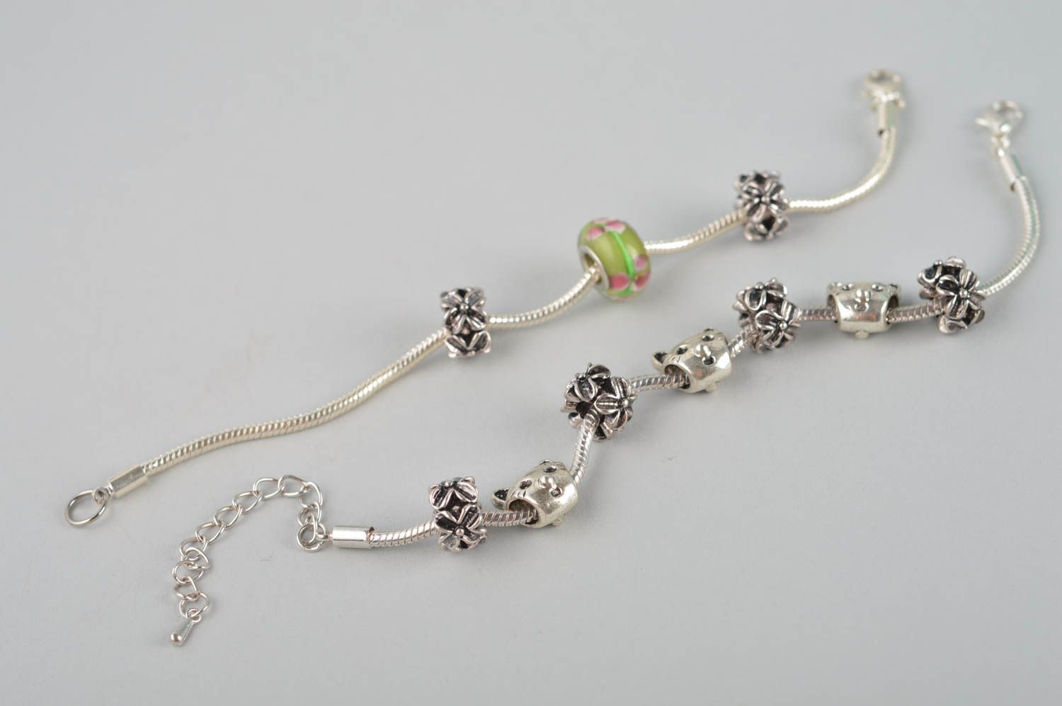 Handmade Schmuck Set Collier Halskette und Armband aus Metall Frauen Accessoires foto 3