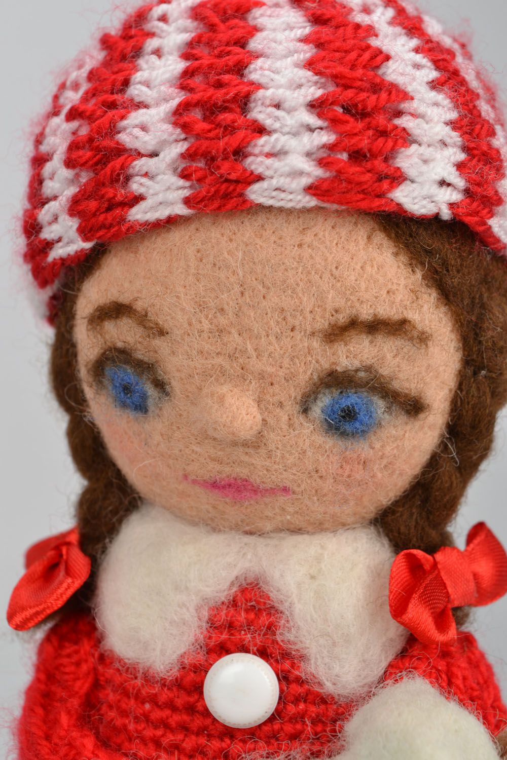 Homemade crochet doll Girl with Lamb photo 3