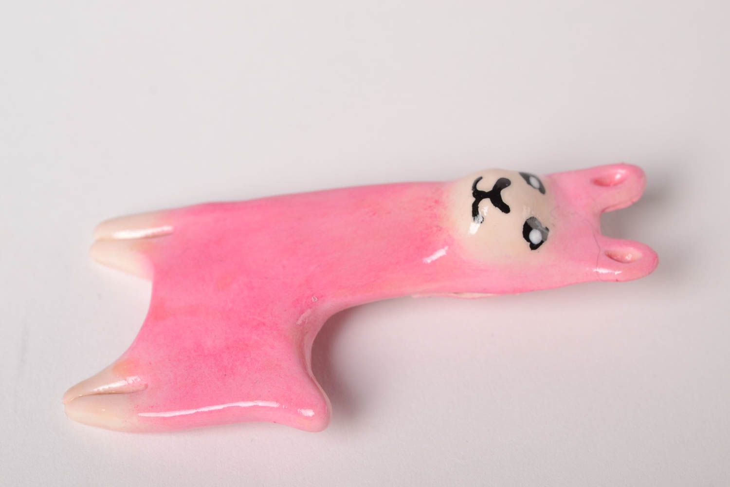 Broche chien faite main Accessoire femme Petit cadeau pâte polymère rose photo 1