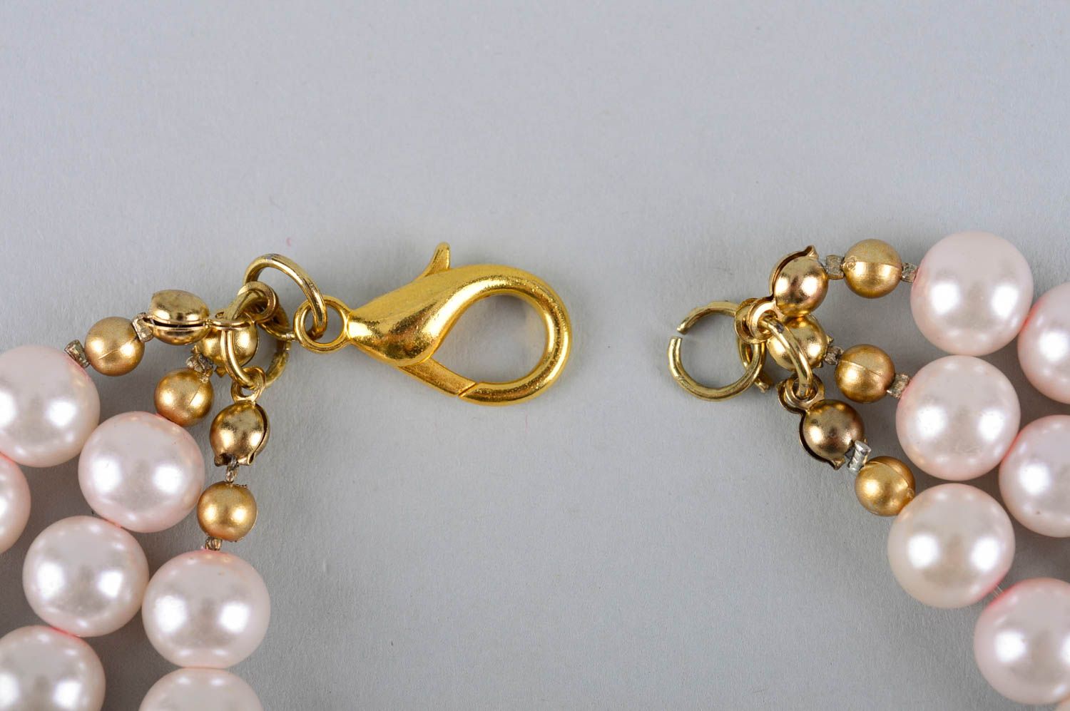 Handmade artificial pearls necklace unique designer jewelry accessory present photo 5