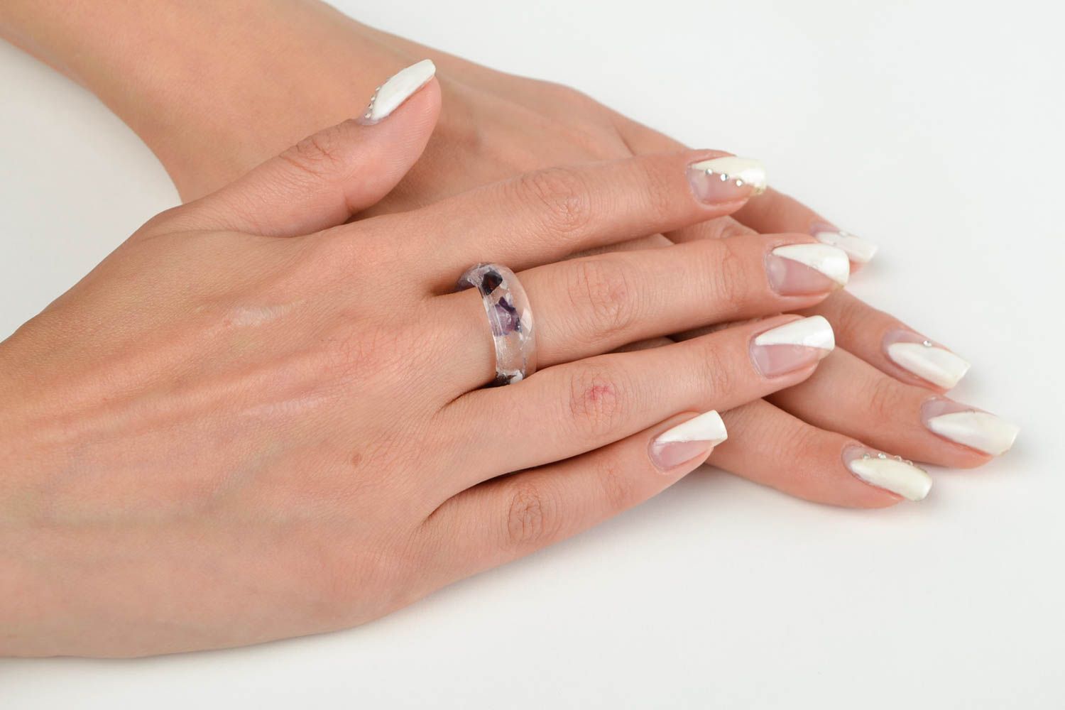 Modischer Ring handmade Juwelier Modeschmuck stilvoller Ring mit Blumen foto 2