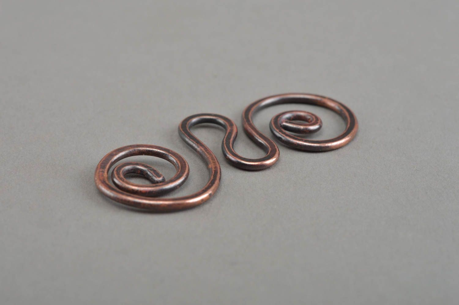 Handmade copper pendant unusual metal accessory designer forged pendant photo 3
