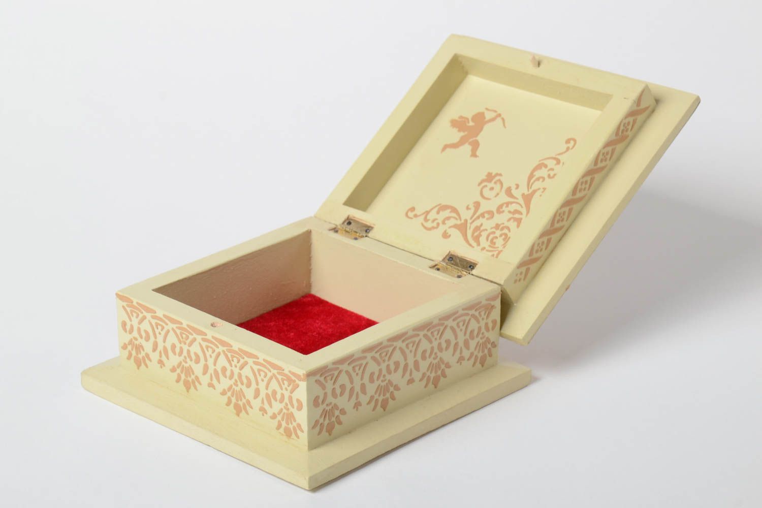 Beautiful homemade wooden jewelry box decoupage box interior decorating photo 3