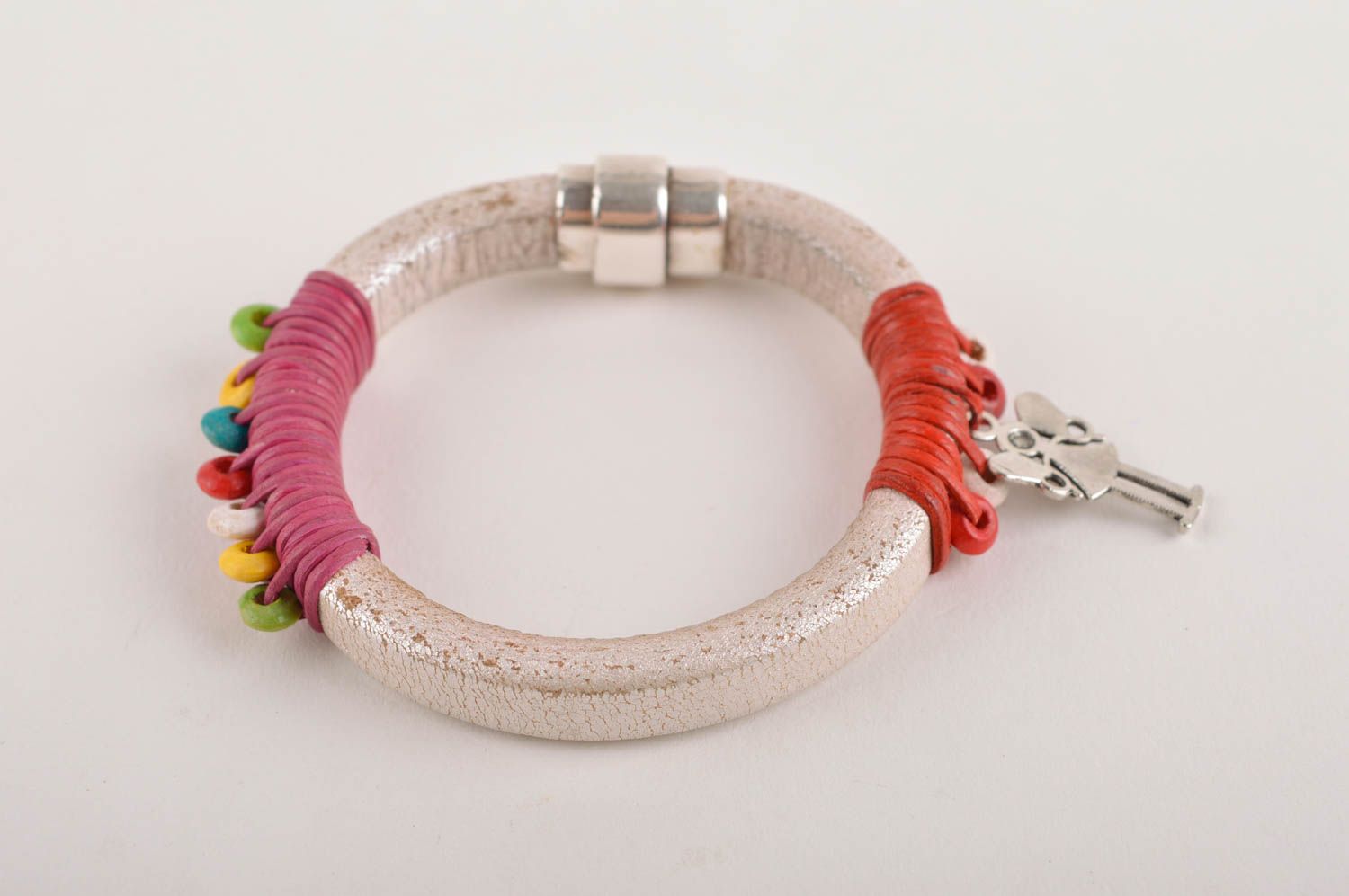 Handmade Leder Armband mit Fee Designer Schmuck Accessoire für Frauen bunt  foto 2