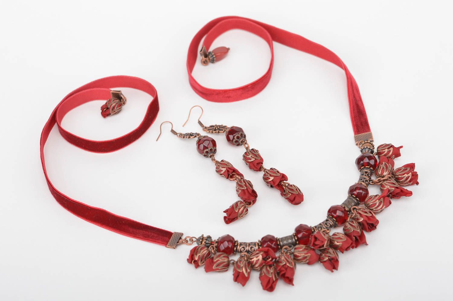 Set di orecchini e collana fatto a mano kit di accessori in stile etnico
 foto 2