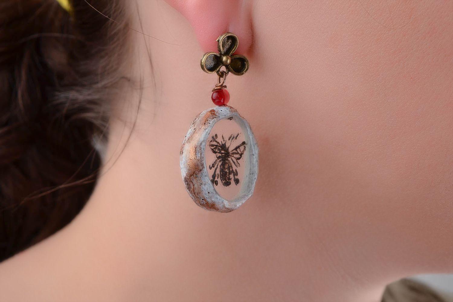 Lange Ohrringe handmade Damen Schmuck Geschenk für Frauen schön modisch stilvoll foto 1
