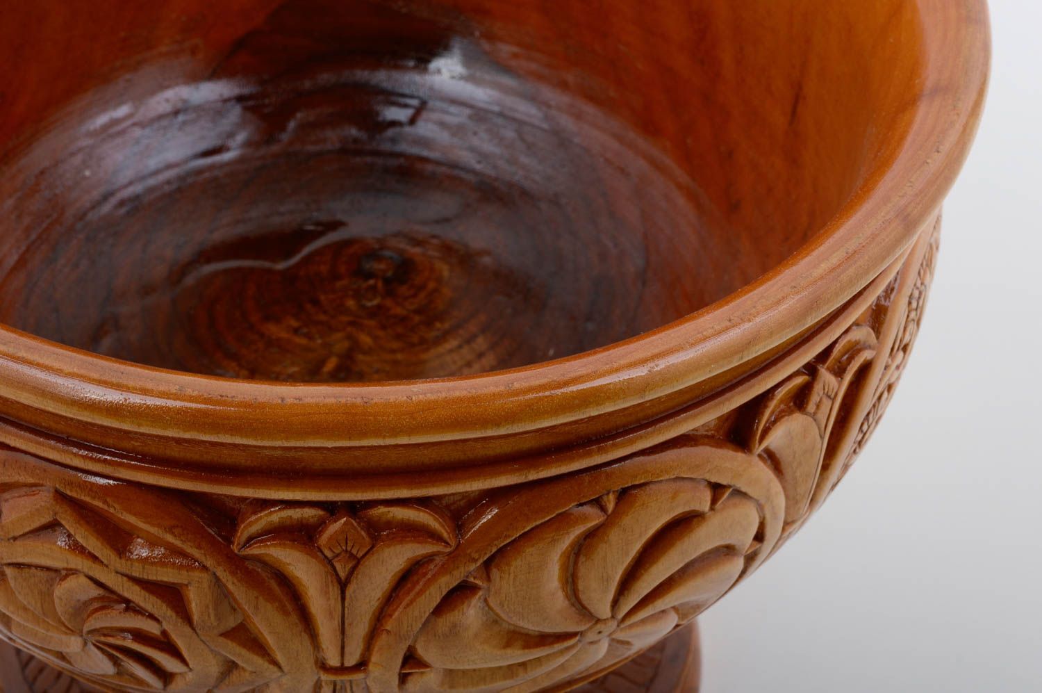 Deko Vase Handmade Wohnzimmer Deko geschnitzt Tisch Deko Holz Vase originell foto 3