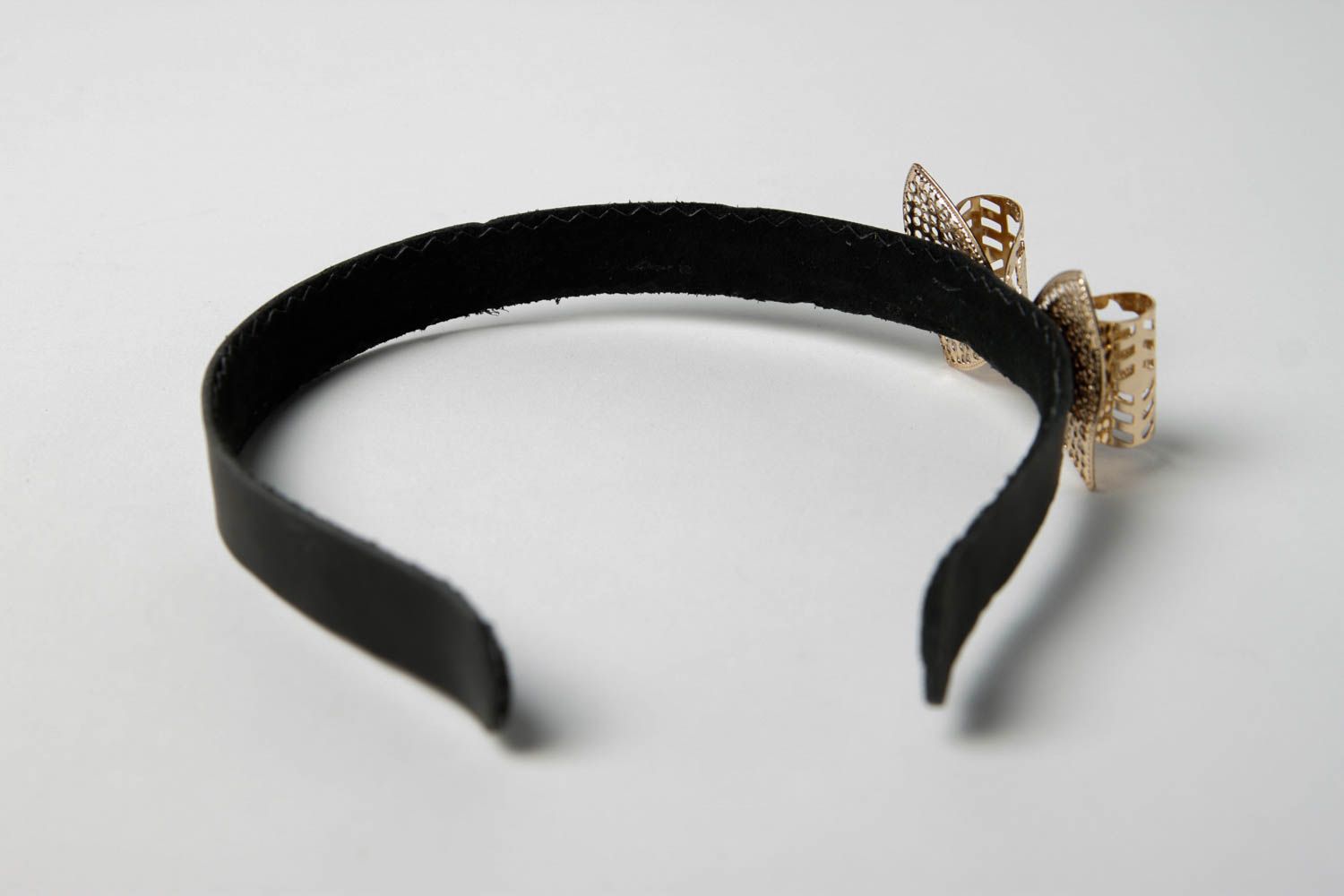 Diadema hecha a mano regalo original para mujer adorno para el pelo negro foto 5