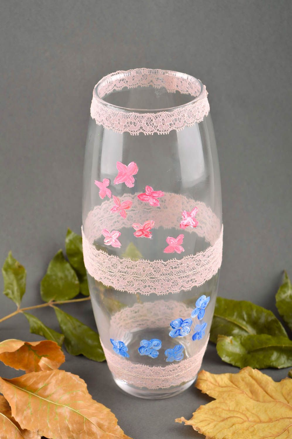Vase aus Glas handmade Haus Deko bemalte Vase Glas Geschirr ausgefallen foto 2