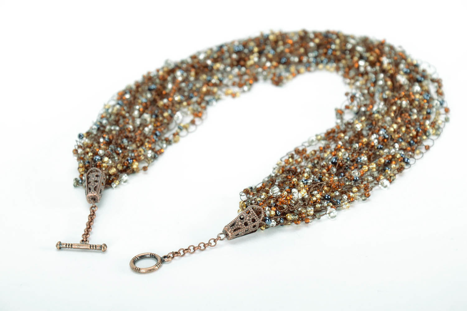 Multi-row bead necklace photo 4
