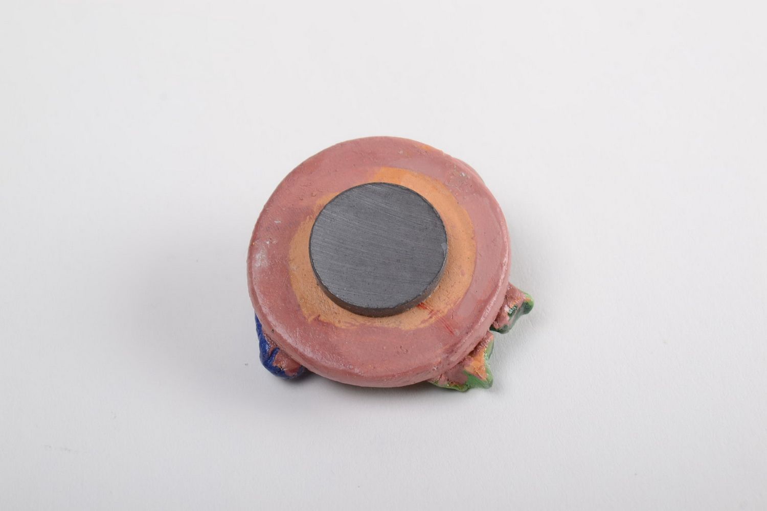 Magnet en céramique pour frigo fait main rond petit peint original Grappe photo 4