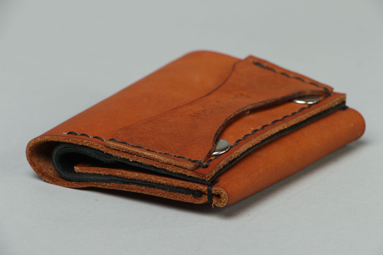 Homemade leather wallet photo 2