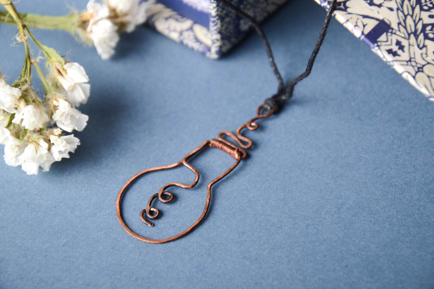 Handmade pendant copper pendant wire wrap pendant wire wrap accessories for girl photo 1