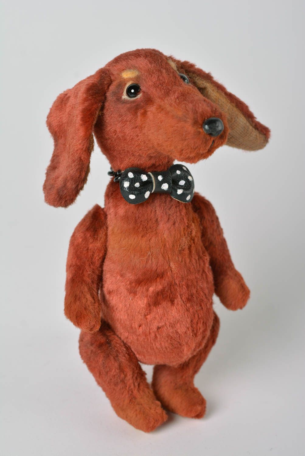 Peluche de animal hecho a mano juguete de tela regalo original Perro salchicha  foto 1