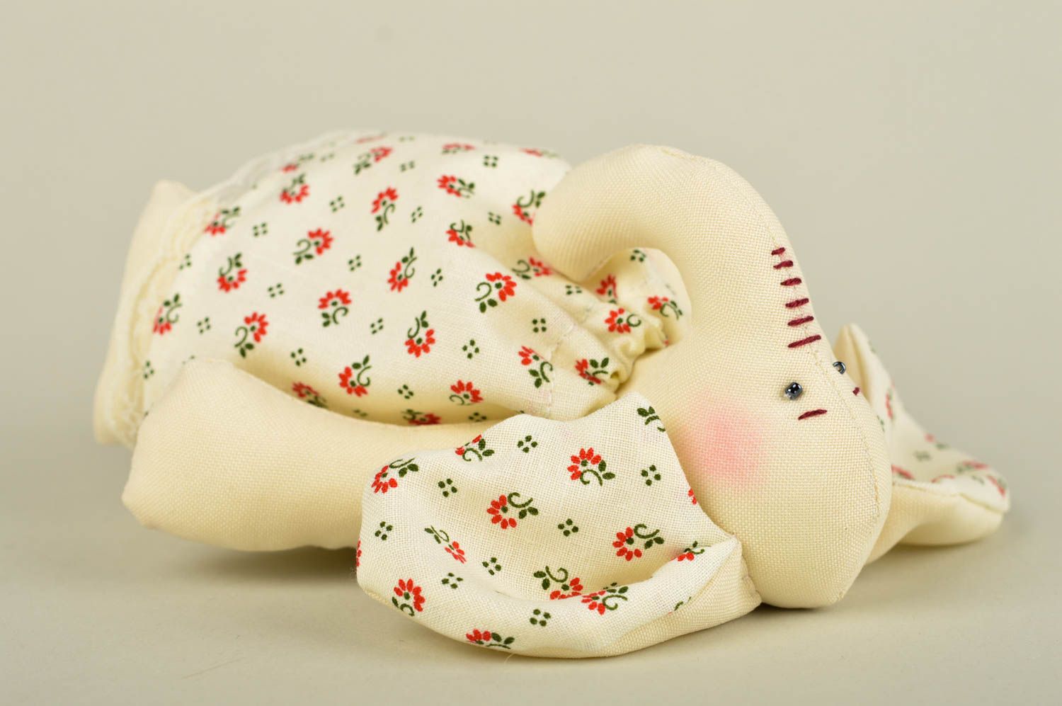 Juguete artesanal de tela natural muñeco de peluche regalo original Elefante foto 5