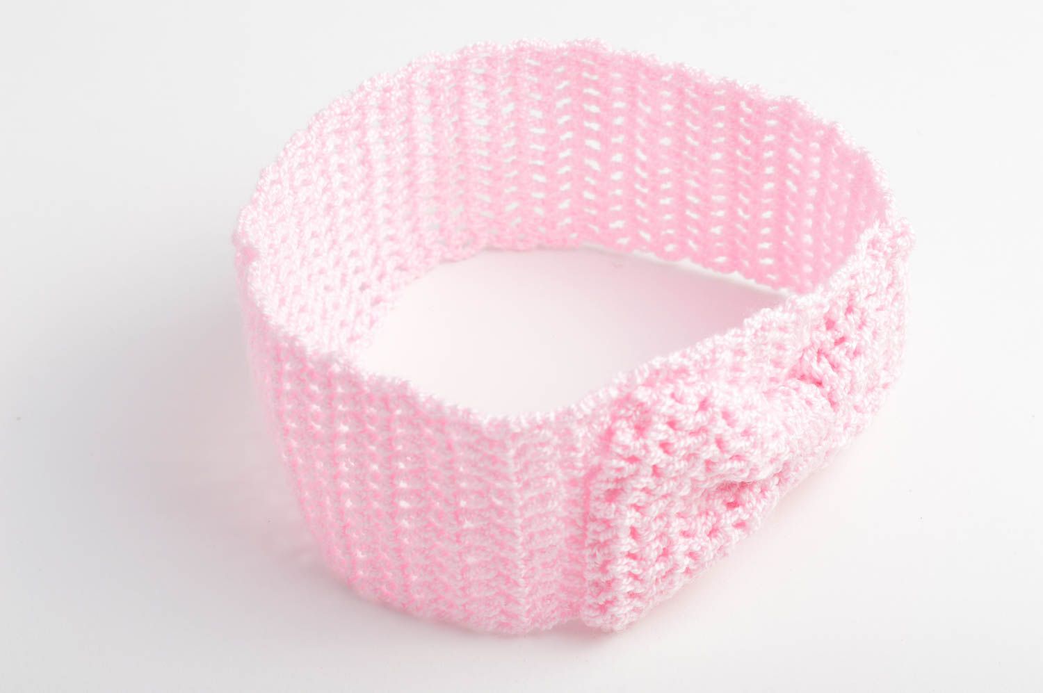 Handmade pink headband for kids unusual hair accessory stylish headband photo 5