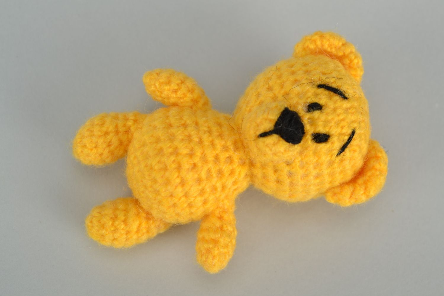 Handmade soft crochet toy Yellow Bear photo 2
