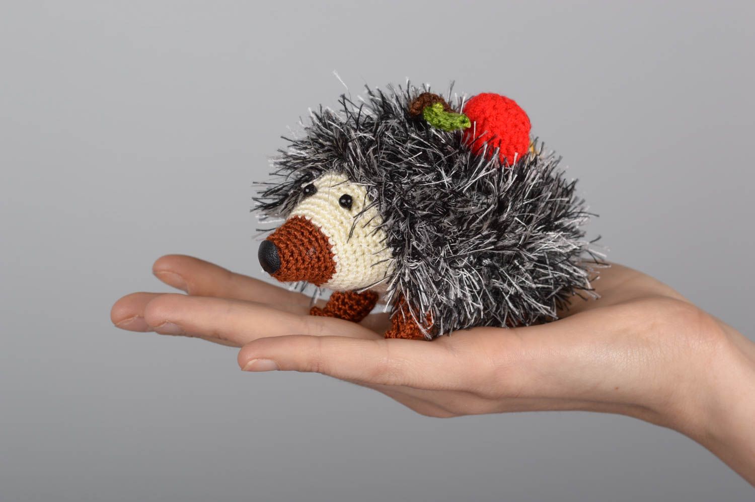 Jouet hérisson Peluche faite main tricotée au crochet décor et Cadeau enfant photo 5