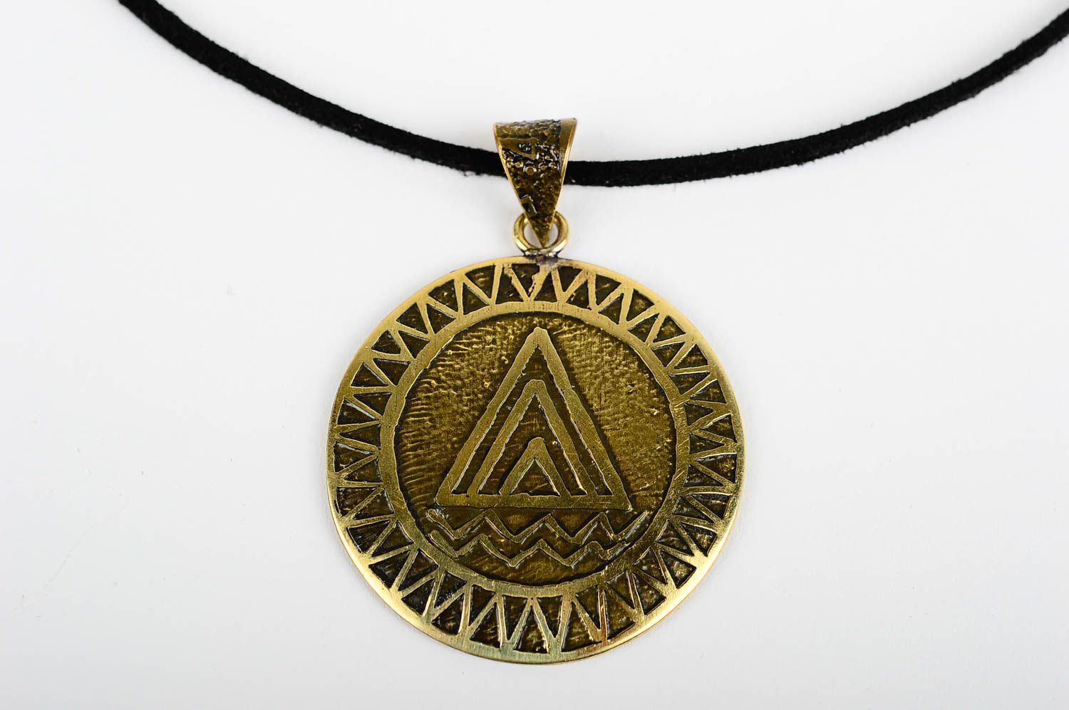 Handmade pendant unusual accessory gift ideas brass jewelry metal pendant photo 4